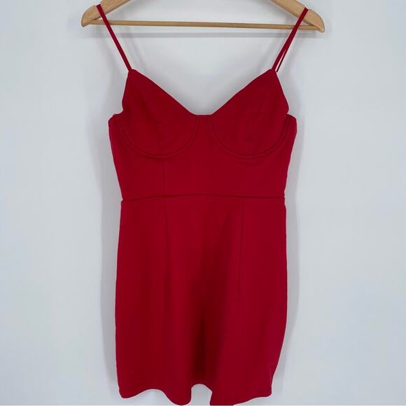 Princess Polly Mini Red Dress Classic Sexy Cocktail 6 - Picture 1 of 10